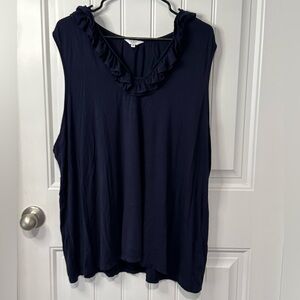 Crown & Ivy navy blue sleeveless top, size 3X.